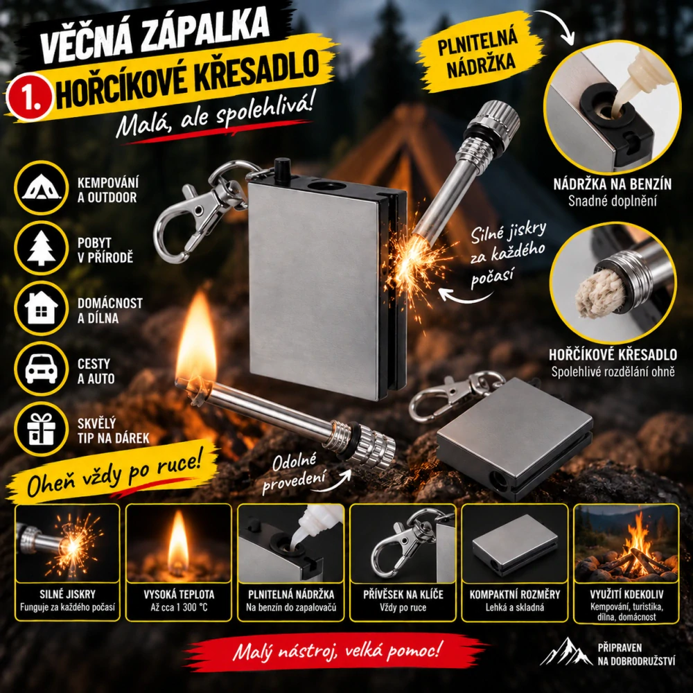 Věčná zápalka - křesadlová plnicí