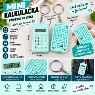Mini kalkulačka přívěsek - mentolová