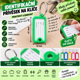 Identifikační přívěšek - zelený