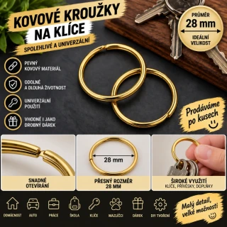 Zlatý kroužek na klíče 28mm