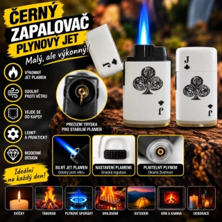 Tryskový zapalovač PROF - Poker Janek