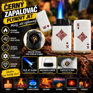 Tryskový zapalovač PROF - Poker Král