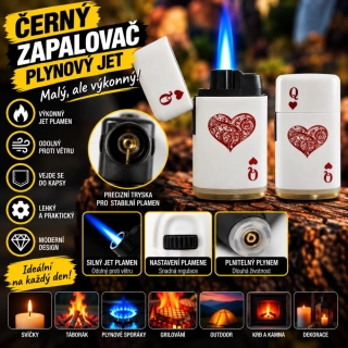 Tryskový zapalovač PROF - Poker Dáma