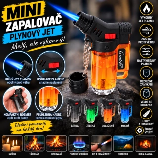 Mini tryskový zapalovač - oranžový