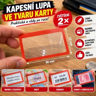 Lupa do peněženky - červená