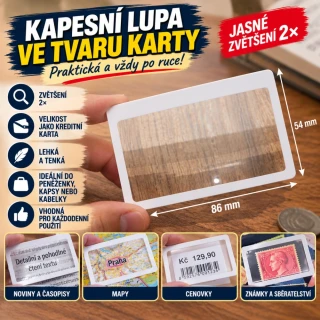 Lupa do peněženky - bílá