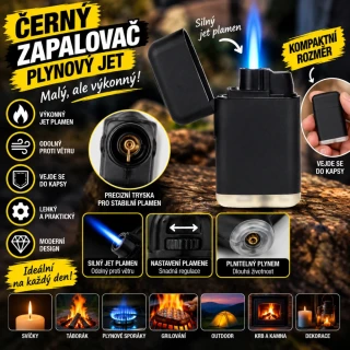 Tryskový zapalovač Gentelo - černý