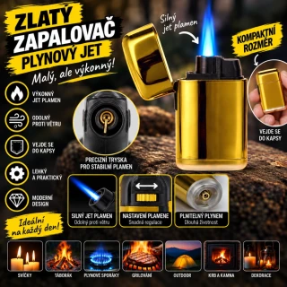 Tryskový zapalovač Prof - zlatý