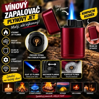 Tryskový zapalovač Prof - vínový